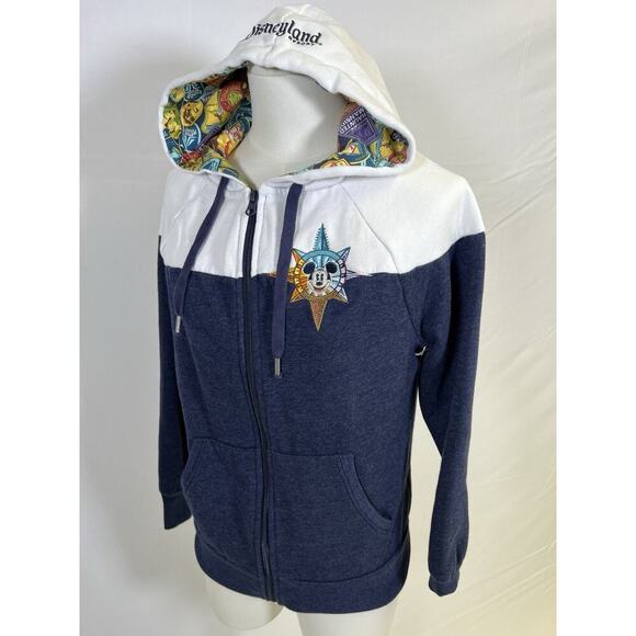Disneyland Resort Blue Spirit Jersey Sweater Zip Up Hoodie Size XS Embroidery - Picture 6 of 16